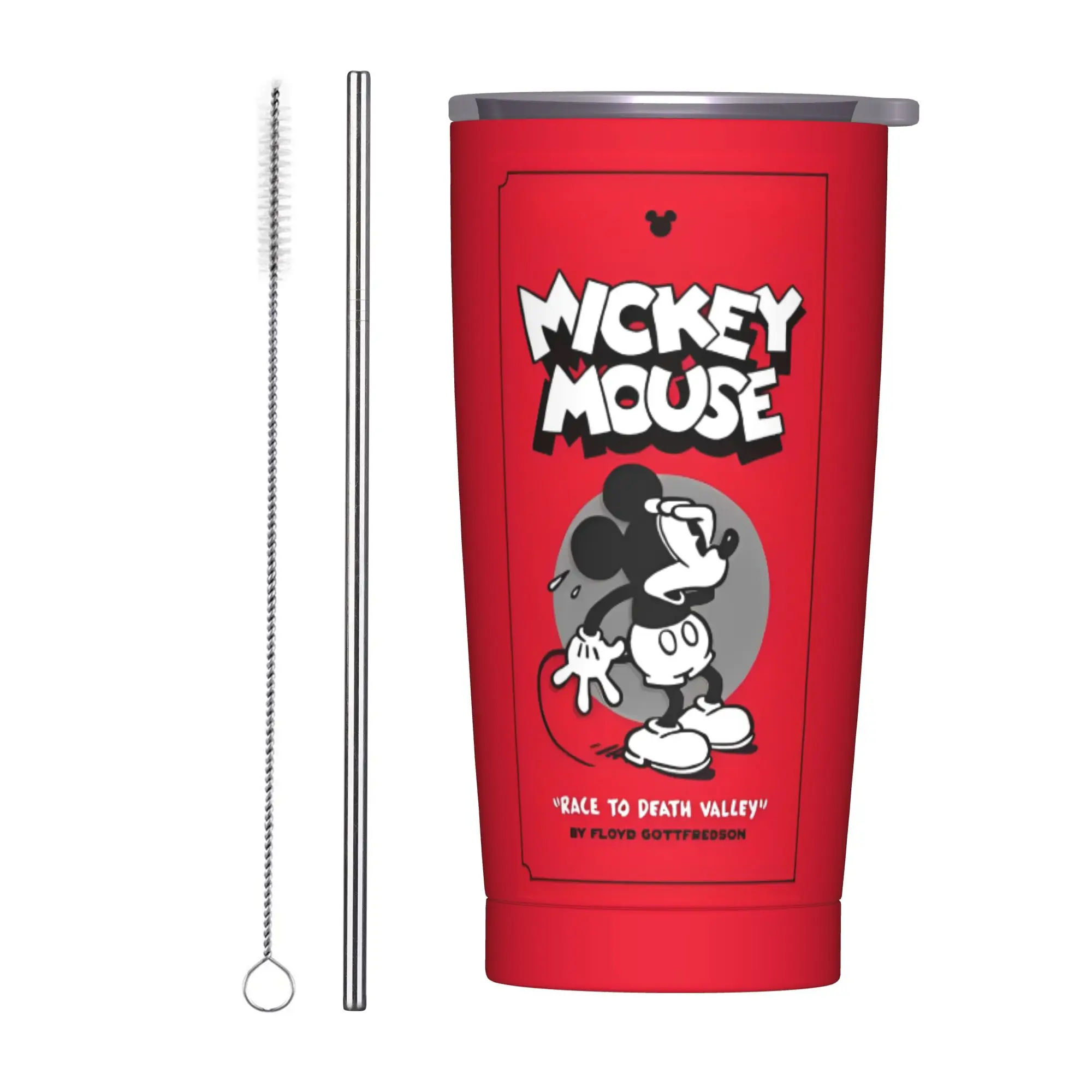 

Mickey Mouse RACE TO DEATH VALLEY Insulated Tumbler with Straws Stainless Steel Coffee Mugs Outdoor Travel Car Bottle Cups, 20oz