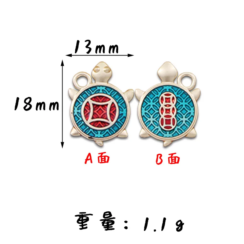 Charm Fortune Double Face Enamel New Year Charms for Necklaces Pendants 20pcs Earrings DIY Red Metal Jewelry Finding Making