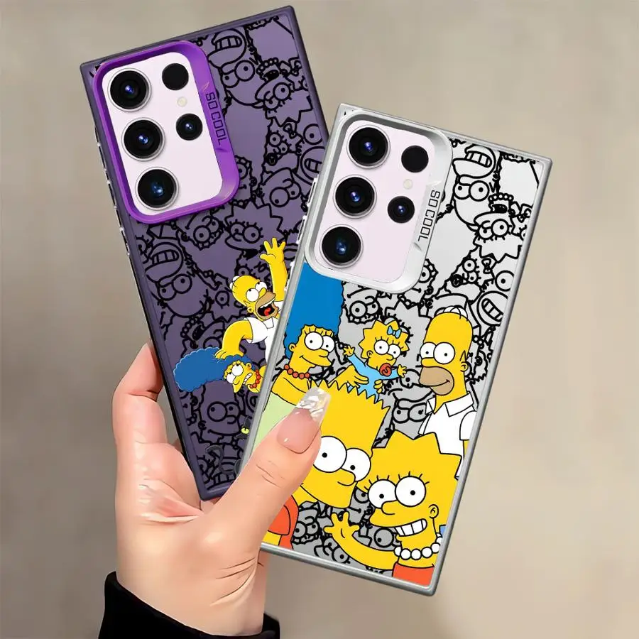 Simpson Case for Samsung Galaxy S25 S25Edge S20 Plus S22 S21 S24 FE Note 20 Ultra S23 Ultra S23 Phone Cover