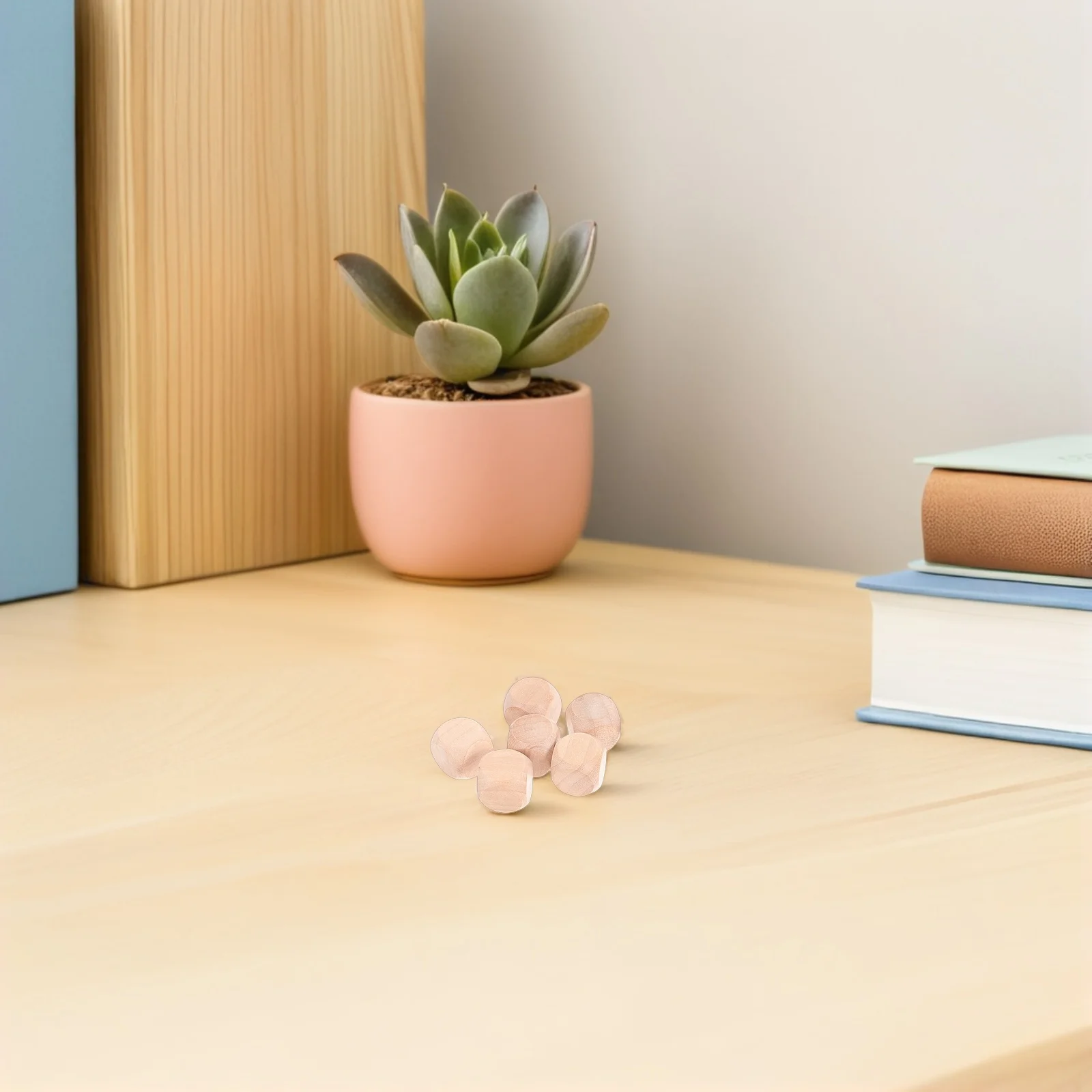 Coins arrondis lisses vierges en bois à Six faces, 50 pièces, pour bricolage, Graffiti artisanal, jeu de société, fournitures de fête, 18Mm