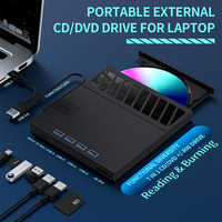 7 in 1 External CD/DVD RW Drive USB 3.0 Type-C CD/DVD  Player Reader Burner with SD/TF Port Optical Disk Drive for Laptop PC