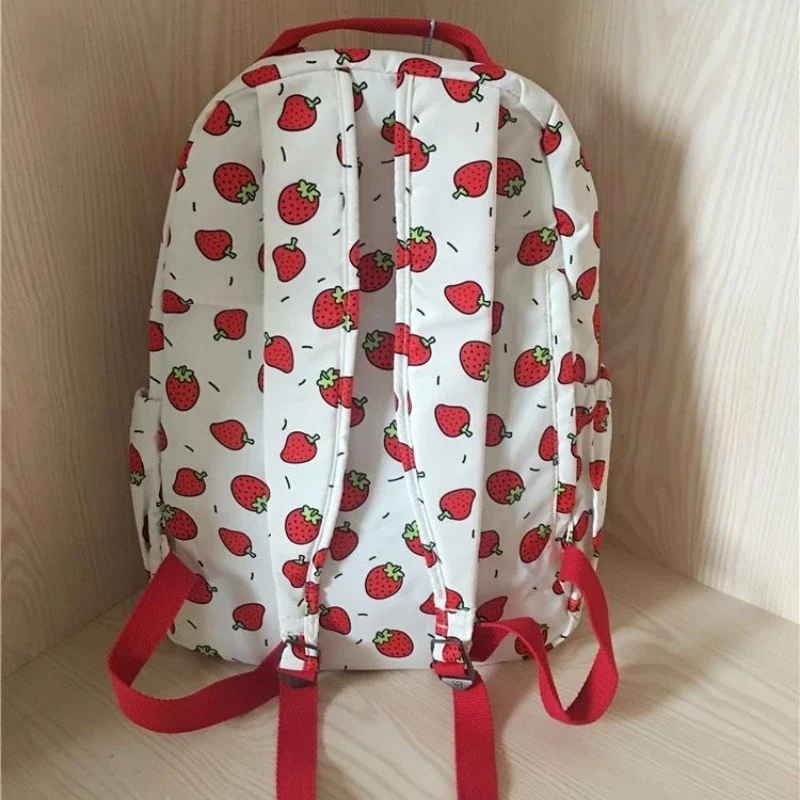 Mochila com estampa de morango kawaii feminina, bolsas escolares para estudantes, todos os fósforos, alta capacidade, Harajuku, doce, chique, fofo