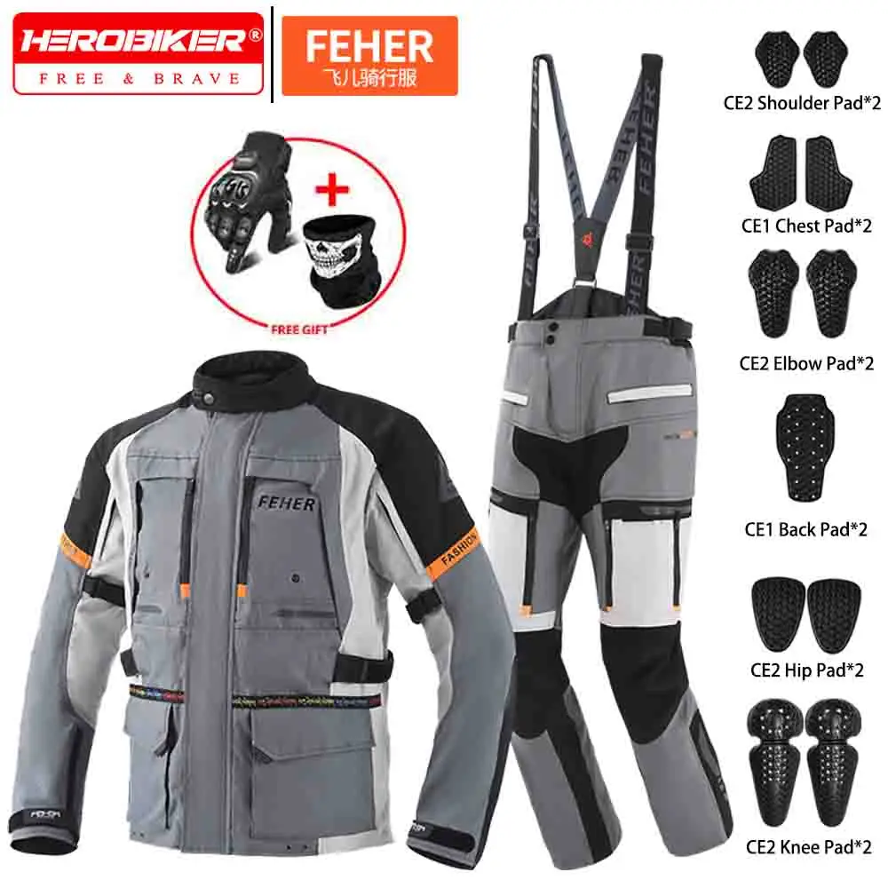 

Men's Motorcycle Riding Jacket Pants Moto Motocross Rally Suit Winter Windproof Motorcycle Travel Equipment Wear-resistant S-8XL