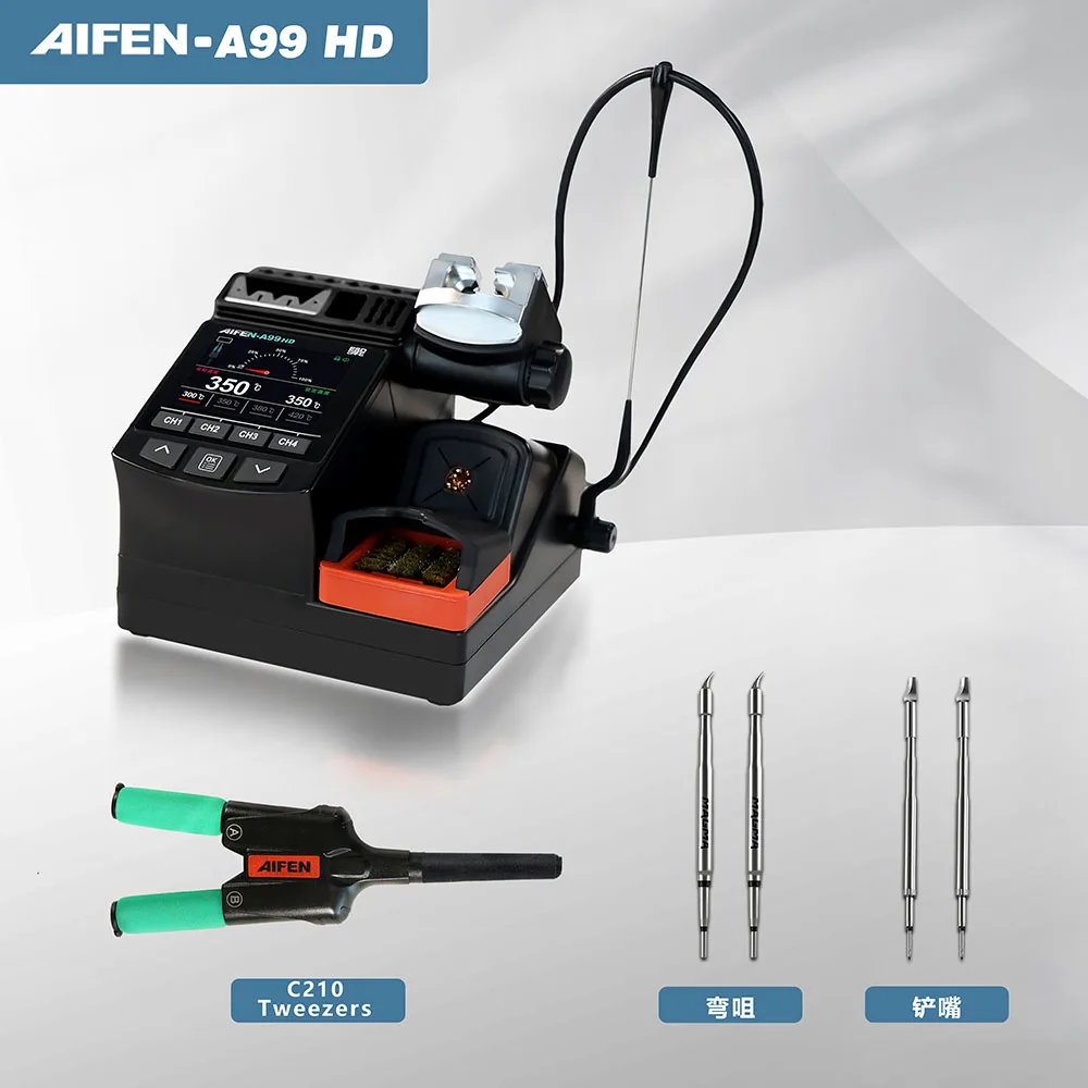 AIFEN-A99HD Precisiepincet Soldeerstation Dubbele kop Clip-type soldeerbout 210/245 Handvat Soldeerrework Station