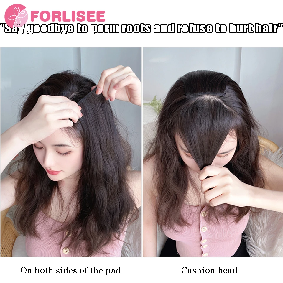 FORLISEE-pieza de peluca para mujer, almohadilla para el cabello rizado y esponjoso, aumenta la extensión de la raíz del cabello en ambos lados de