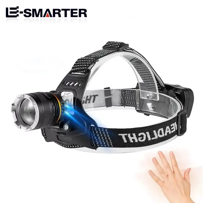 USB Rechageable Induction Headlamp Portable Zoom Head Lamp Work Flashlight Outdoor Camping Fishing Searching XHP50 Headlight