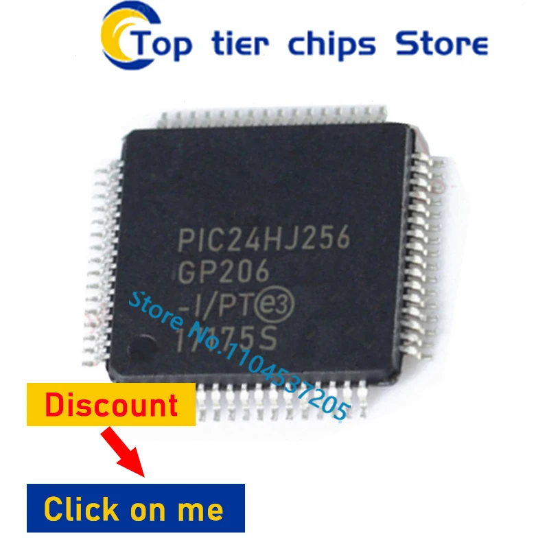 1 peça original novo PIC24HJ256GP206-I/pt PIC24HJ256GP206-E/pt