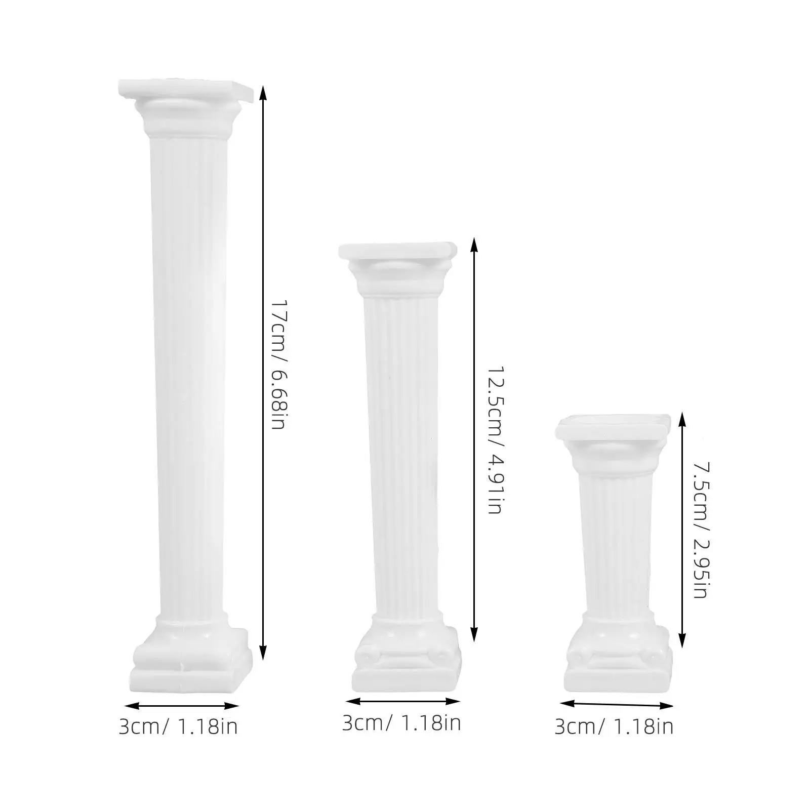12 Pcs Roman Column Decoration Miniature Pillar Statue Wedding Photo Prop Greek Columns Desk Ornament Home Craft Building Model