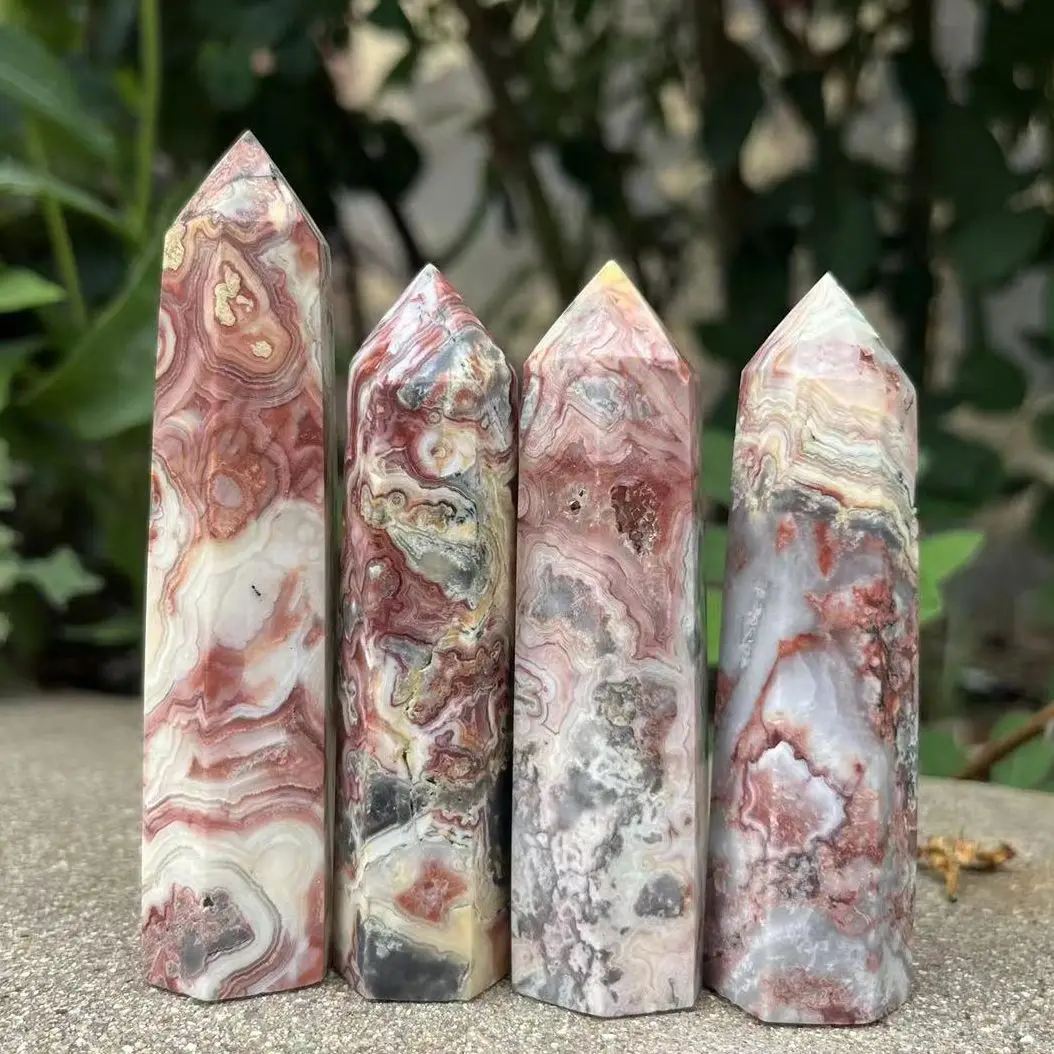 Natural Crystal Agate Wands, Healing Chakra Stones, 6 Faceted Prism Agate, Single Point Tower, Home Decor, 50-110mm