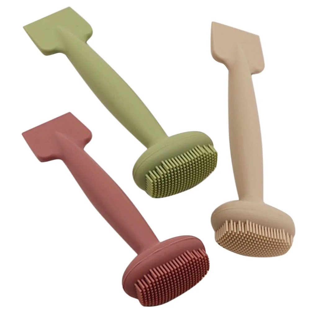 3 個のシリコーン泥マスクブラシデュアルエンドフェイシャルマスクアプリケーター柔軟なフェイススクラバーメイクアップスパチュラツール女性スキンケア