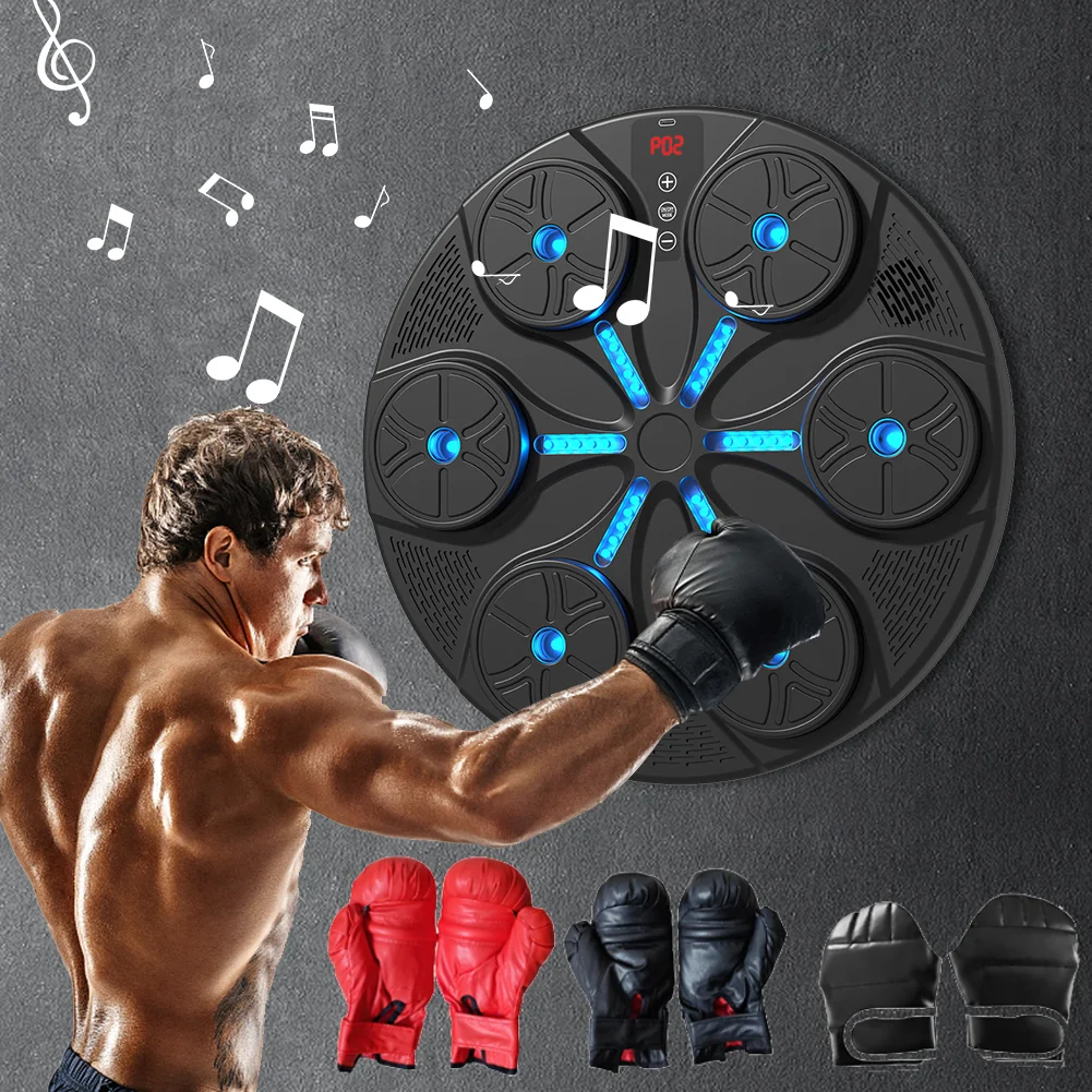 Smart Music Boxing Machine Boxing Reaction Wall Target Type C USB Charging Boxing Training Punching Equipment for Home Gym