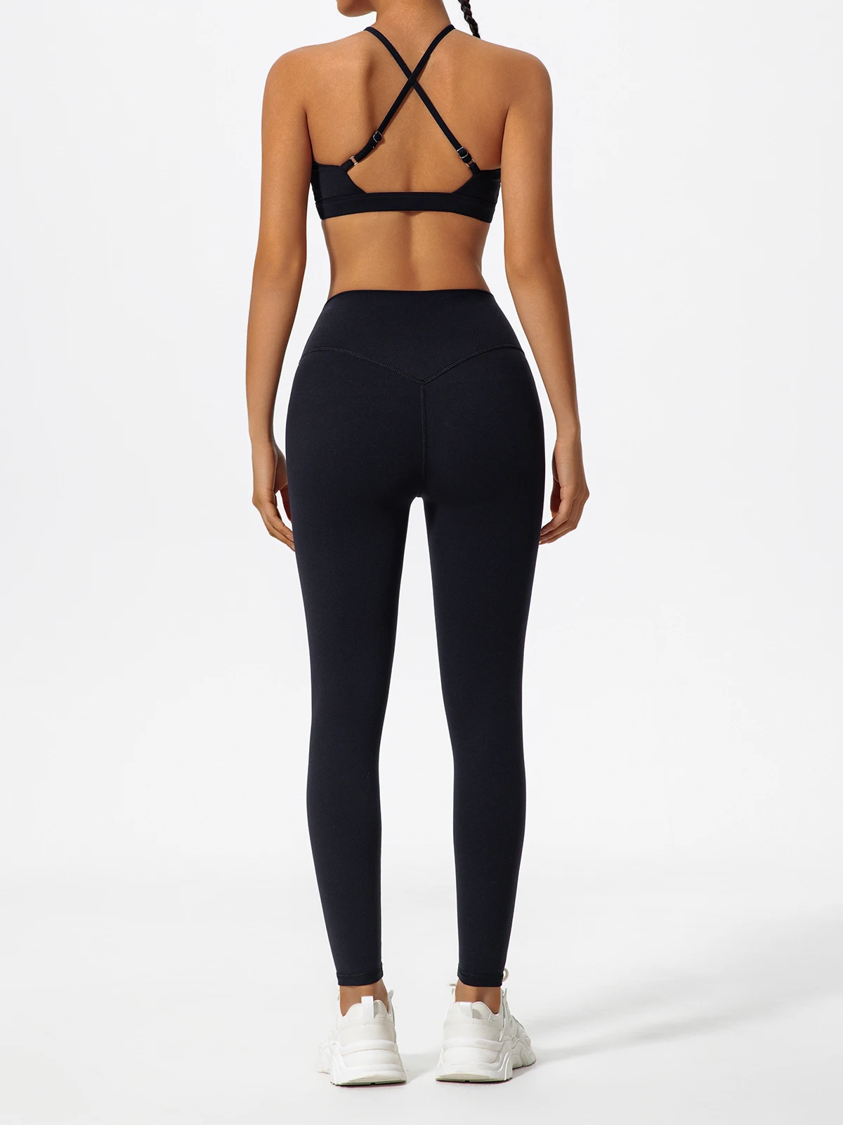 Neues Sommer-Zweiteiler-Sportset für Damen, Yoga-Kleidung mit überkreuztem Oberteil, Sport-Bandeau-BH, Sportoutfit für Frauen – Detail 19