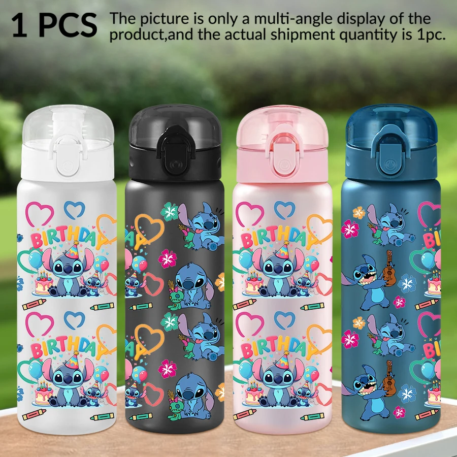 

1Pc Disney, Stitch, Birthday, Pattern 26oz Plastic Water Bottle, Outdoor Sports Water Cup Birthday/Homecoming Gift