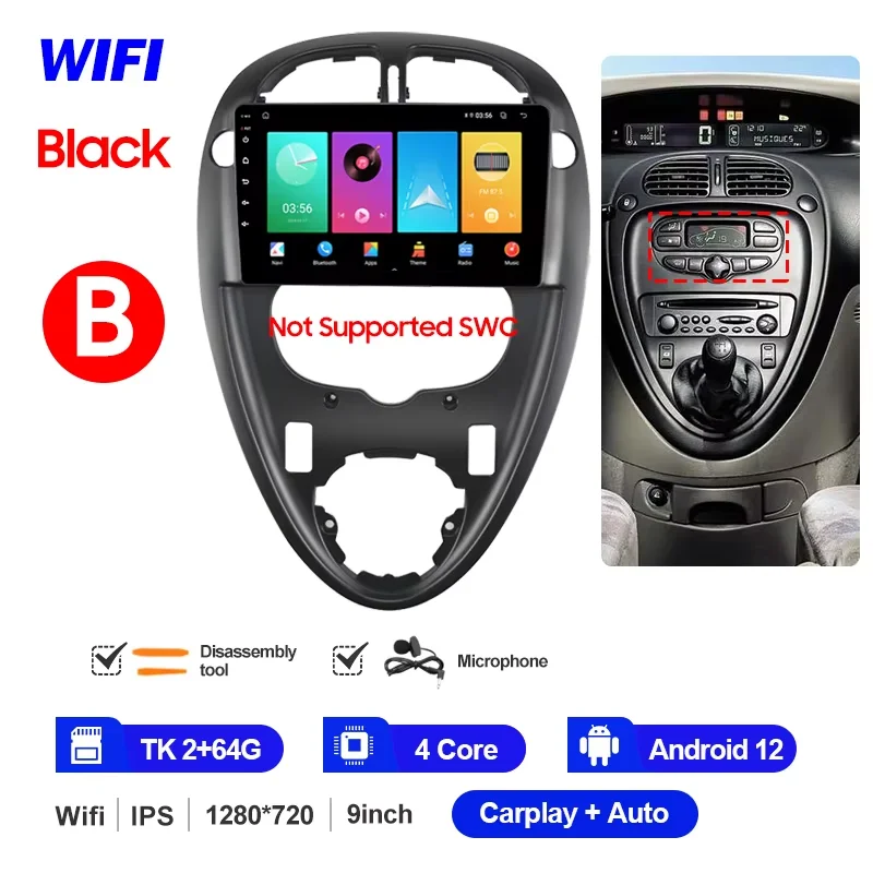QSZN 2 Din Autoradio Voor Citroen Xsara Picasso 1999-2010 WiFi + 4G Multimedia Video Player Stereo GPS Navigatie Draadloze Carplay