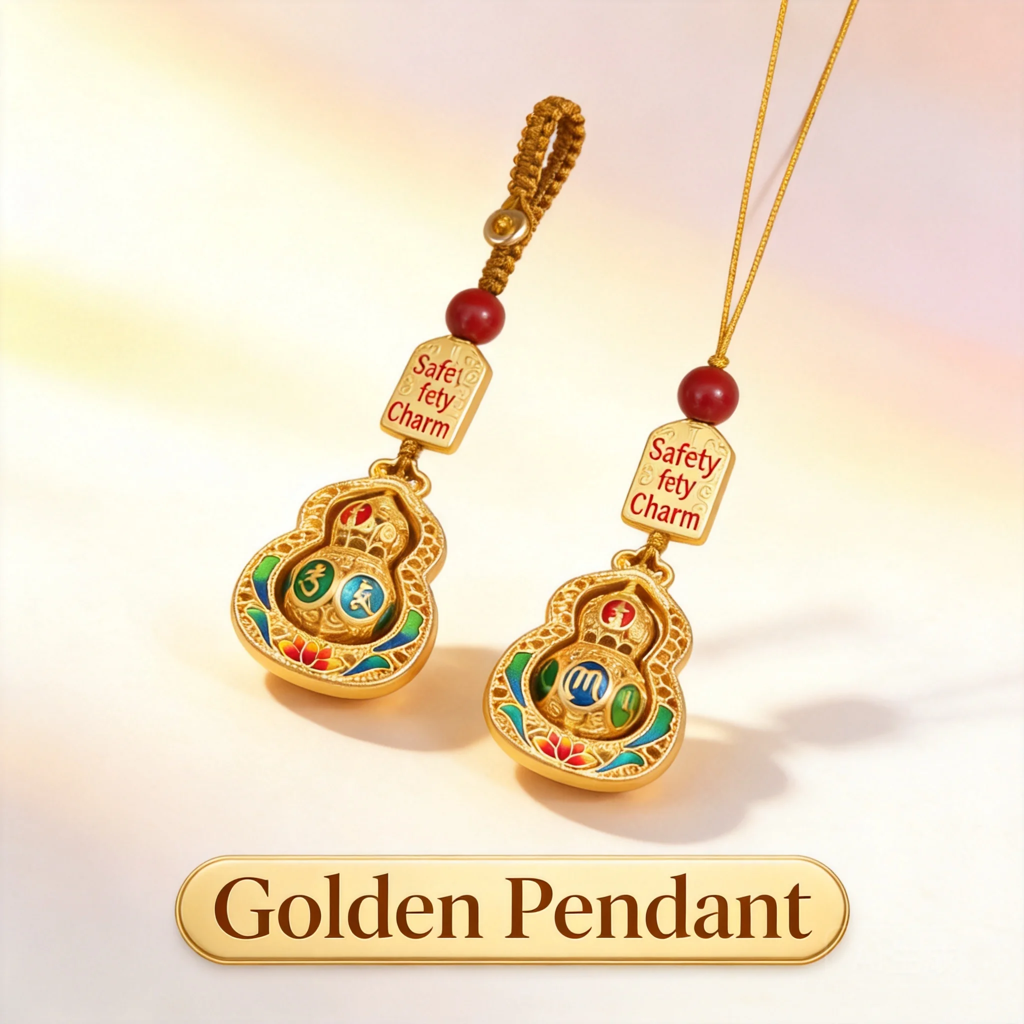 2026 Chinese Style Six True Words Gourd Car Key Chain Pendant Unisex Good Luck Blessing Hanging Ornament Key Accessory Gift For