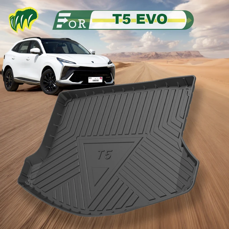 Alfombrilla para maletero de coche, negra estera de carga, medida con láser en forma 3D, para Dongfeng FORTHING T5 EVO 2018-2024