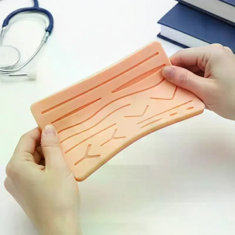 Reusable Surgical Suture Kit Pad Silicone Skin Wounds Suture Practice Traumatic Simulation Wounds Training Teaching Model