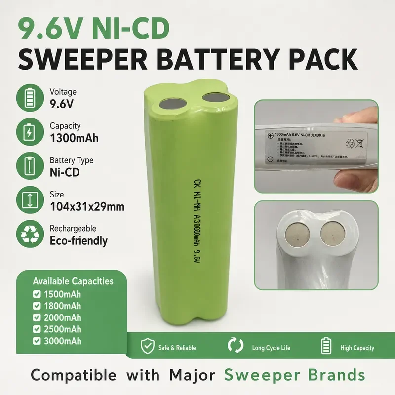 for Sweeping Robot Vacuum Cleaner Battery AA 1300mAh 9.6V Ni-Cd MH Rechargeable Battery Replacement Parts