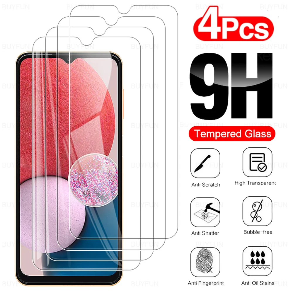 4PCS 9H Tempered Glass Case For Samsung Galaxy A13 6.6