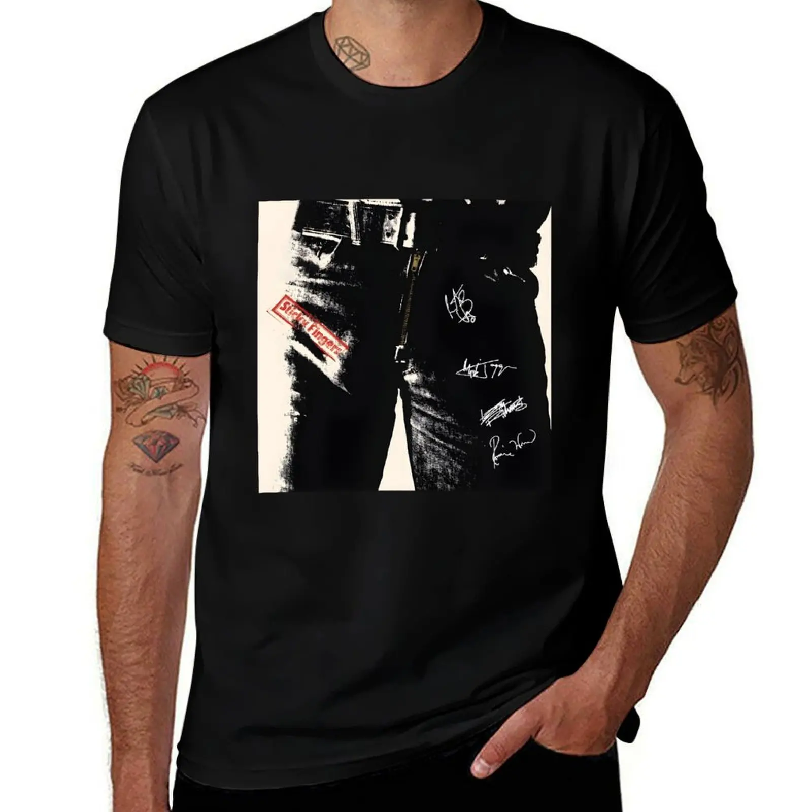 Sticky Fingers album vintage T-Shirt Casual Trendy Short Sleeve T-Shirt