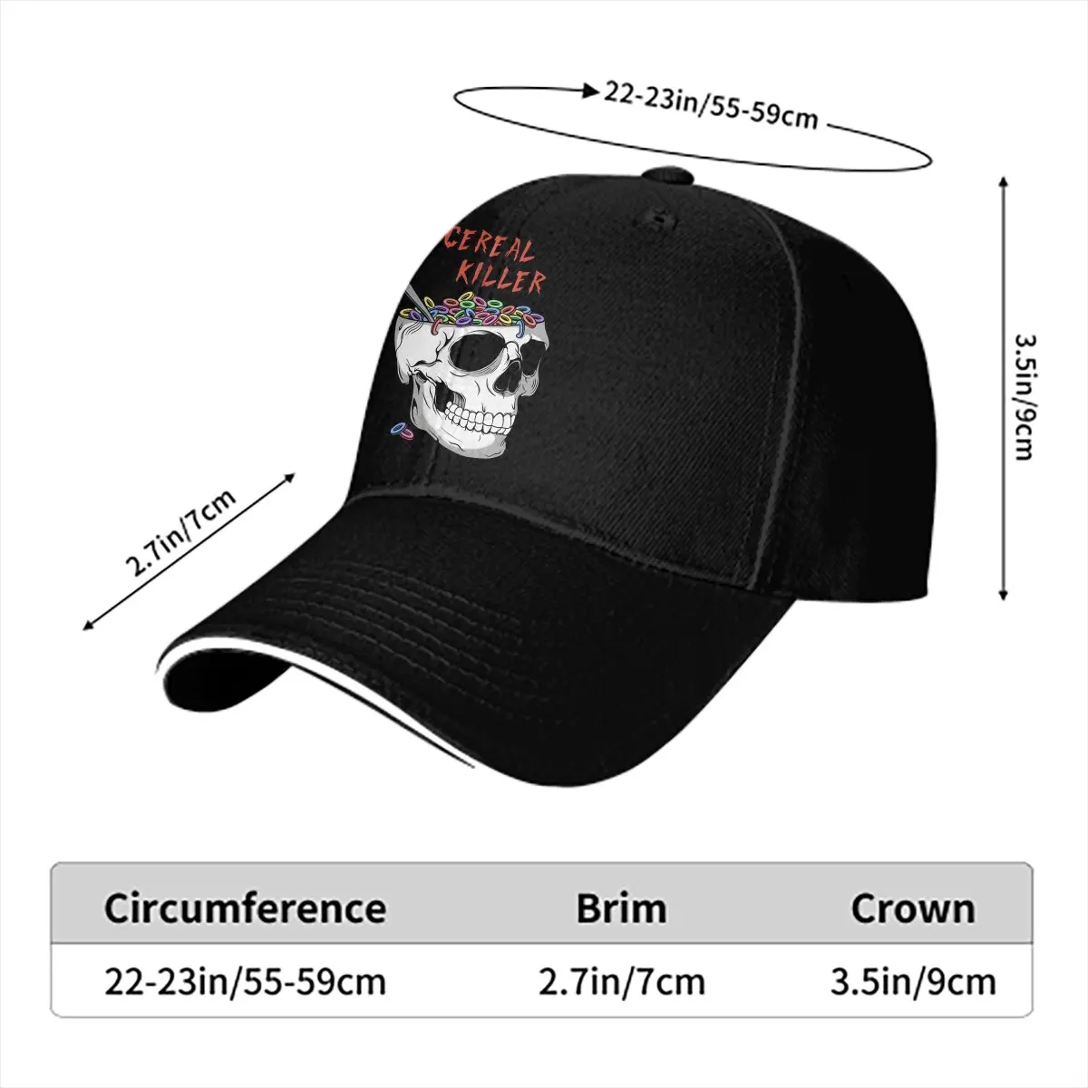 Cereal Skeleton Baseball Cap Men Hats Women Visor Protection Snapback Cereal Killer Caps