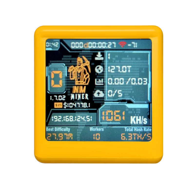 

Официальный цветной смарт-телевизор NMMiner 1000KH/s, превосходящий Nerdminer v2 ESP32, для майнинга BTC SOLO и лотерей, а также бесшумные настольные часы в подарок