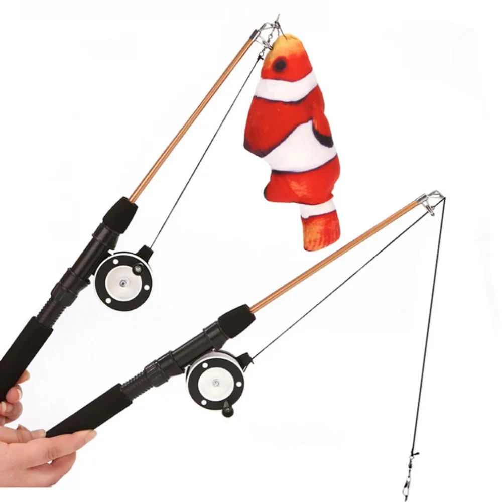 Vara de pesca retrátil para gatos, teaser para entretenimento de animais de estimação, brinquedos para alívio do tédio, suprimentos interativos para gatos