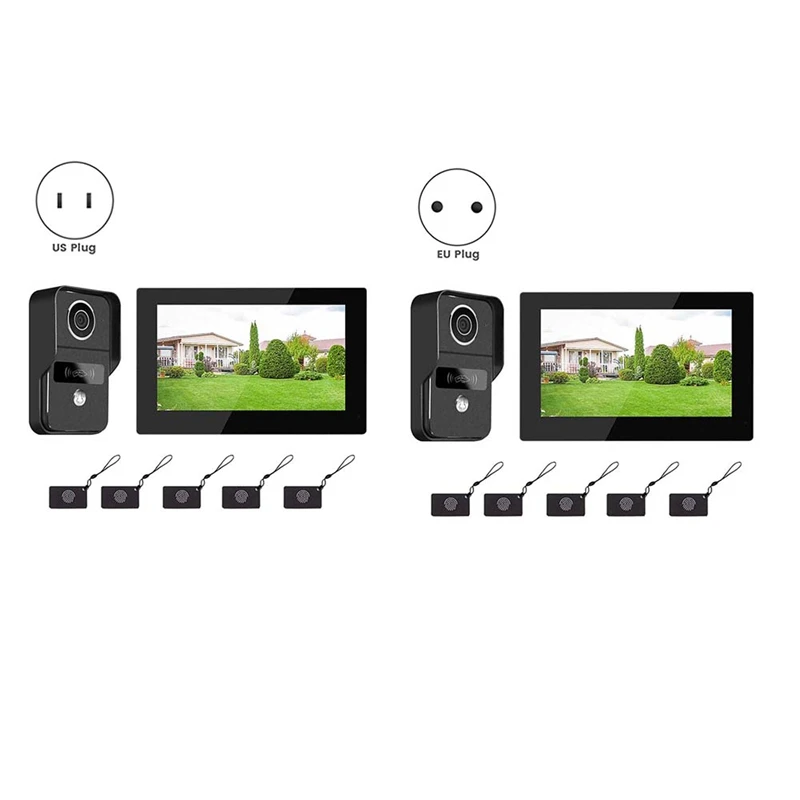 7 بوصة 1080P واي فاي 2-سلك جرس باب إنترفون مع تطبيق الحياة الذكية شاشة تعمل باللمس لأمن المنزل الاتحاد الأوروبي التوصيل
