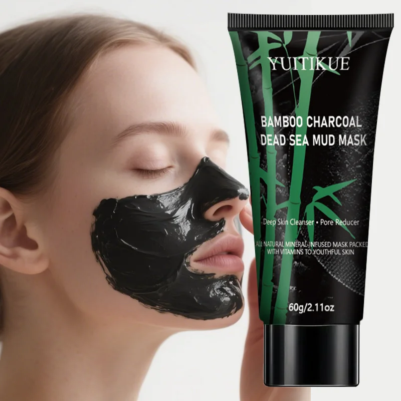 YUITIKUE Bamboo Charcoal Dead Sea Mud Mask Natural Deep Cleansing Pore Reducer with Vitamin Rich Mineral Infusion for Skin Care