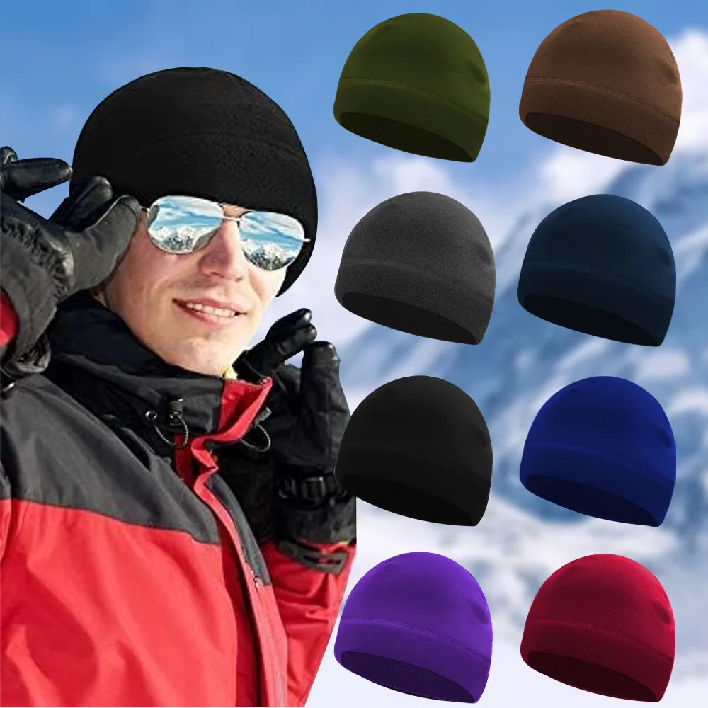 Gorros de lana cálidos de Color sólido para hombre y mujer, gorros suaves y cálidos para esquiar al aire libre y ciclismo, novedad de 2023