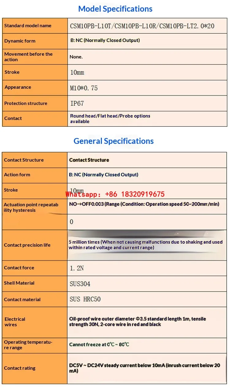 Cyclmotion CNC Contact sensor limit switch, extended stroke positioning, Xitiecheng A20/L20 cut-off sensor replacement