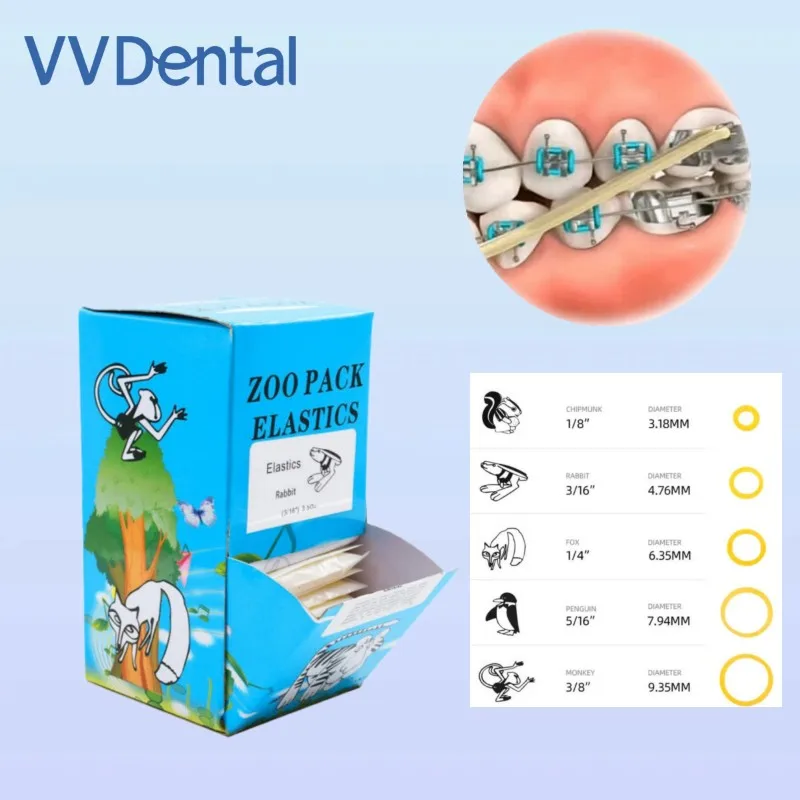 

VV Стоматологические 1 коробка резиновые ленты ортодонтическая лигация уплотнительное кольцо ортодонтия брекеты эластичные тяговые кольца для животных