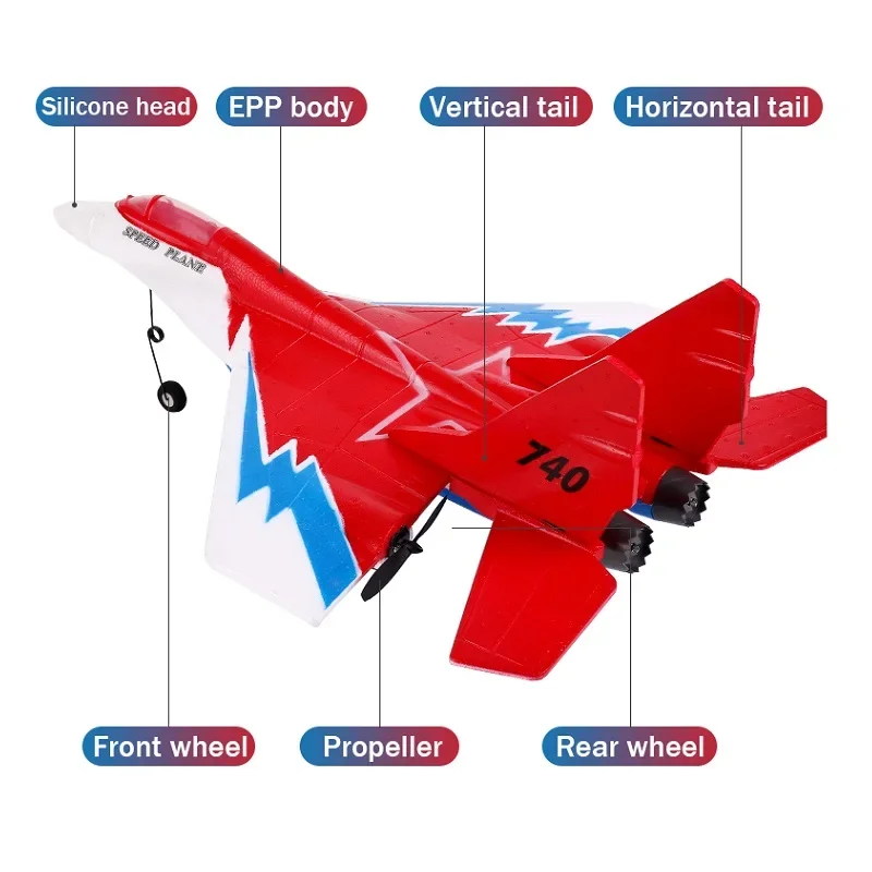 ZY-740 remote-controlled aircraft glider fighter model fixed wing toy model drop resistant children's gift