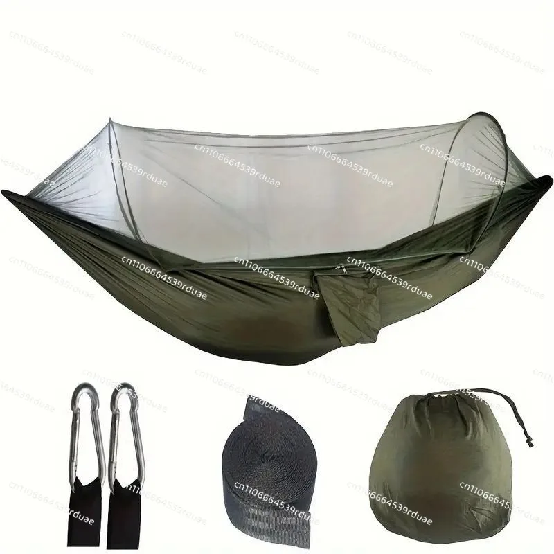 Automatic quick-opening parachute cloth nylon hammock outdoor camping mosquito net with network quick-opening anti-mosquito