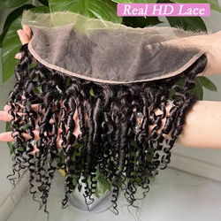Pixie Curly Hd Lace Closure 4x4 5x5 13x4 Lace Closure Frontal Human Hair #1B Natural Color Bouncy Curly Melt Skin Invisible Lace