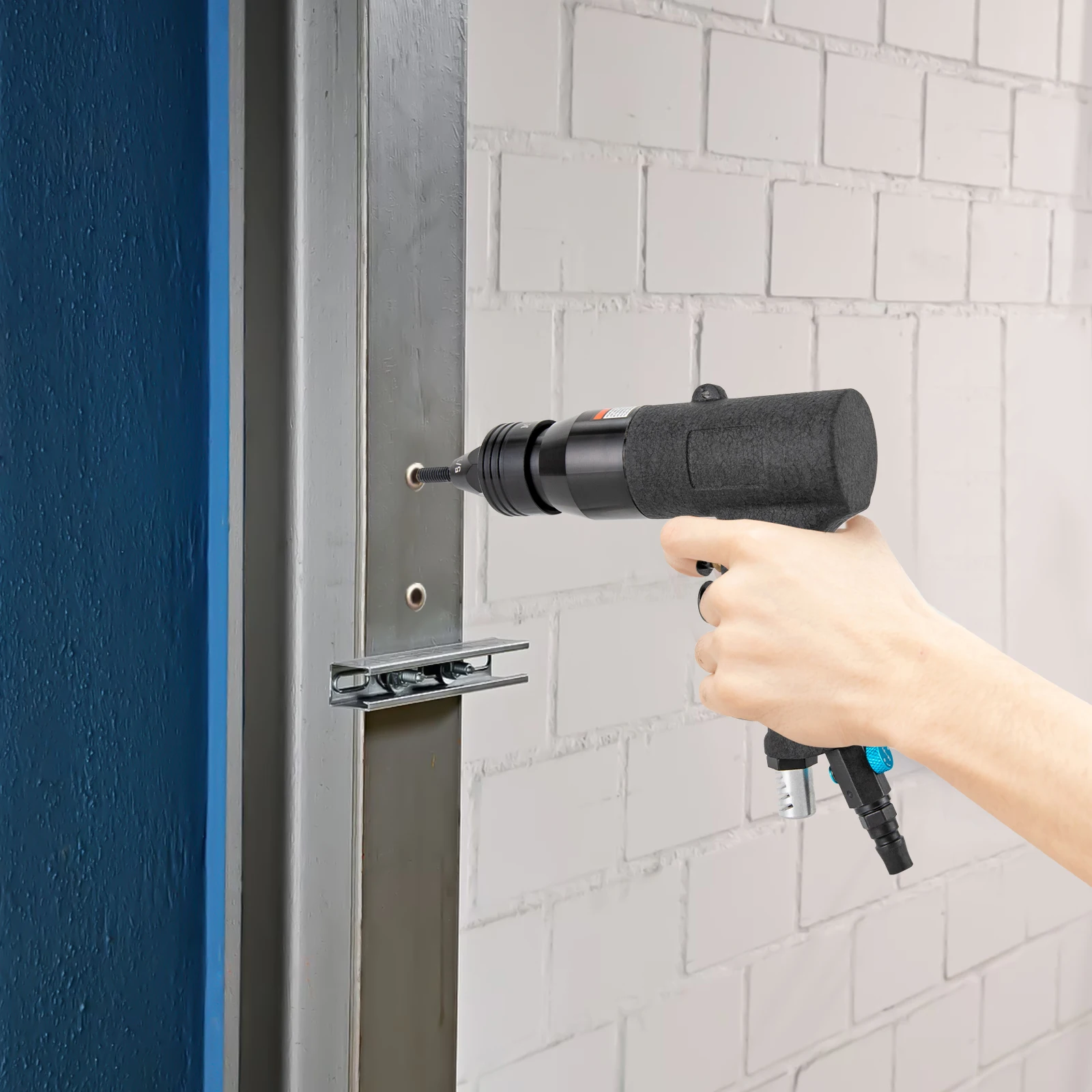 Profesjonalna pneumatyczna nitownica do nitonakrętek, nieskończona regulacja prędkości, funkcje obrotu w przód i w tył, głowice nitownicze 10-24 cali, 1/4 cala, 5/16 cala, 3/8 cala