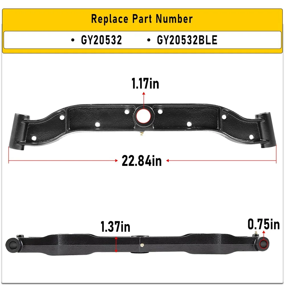 Barra pivotante do eixo dianteiro para John Deere, serviço pesado, substituição para GY20532, GY20532BLE, L100, L105, L107, L108, L110, L111, L118, L120, L130 G110