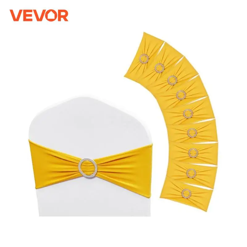 VEVOR 50pcs Stretch Spandex Chair Sashes Chair Sashes Bands for Wedding Party Banquet Decoration Elastic Bulk Chair Cover