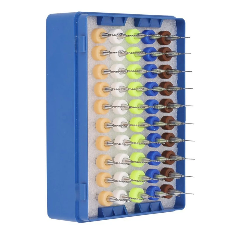 ipiip 50x Brocas para placa circuito impresión Brocas micro carburo tungsteno Taladro helicoidal