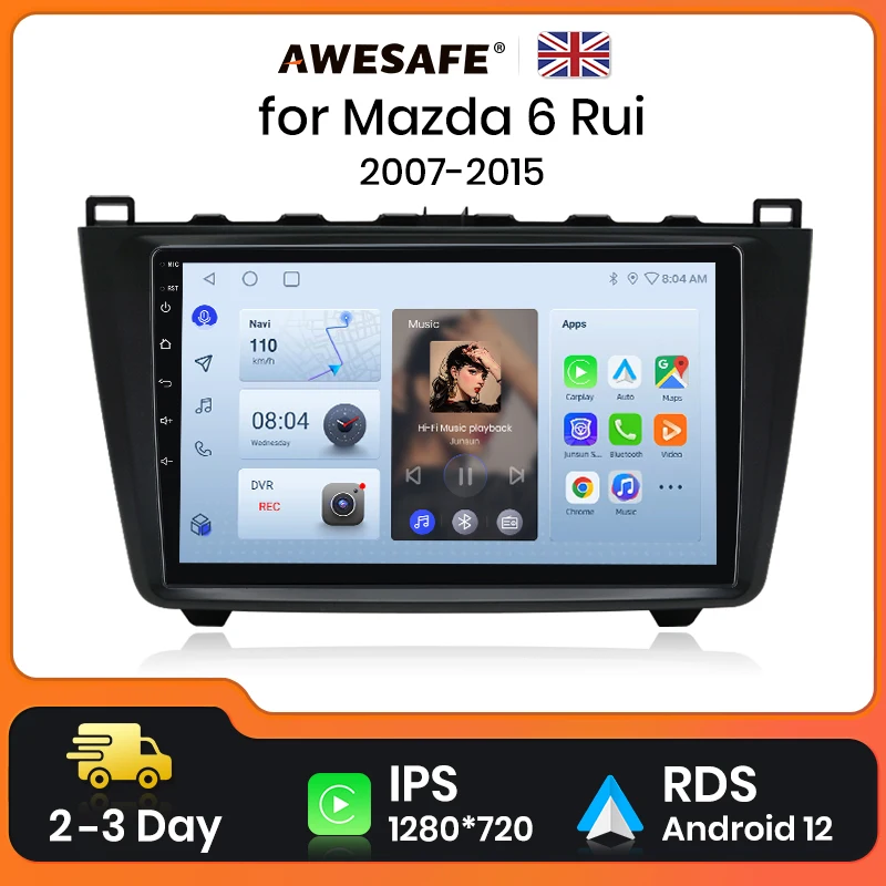 AWESAFE Wireless CarPlay Android Auto Radio For Mazda 6 GH 2007 2008 2009 - 2012 GPS Navigation Stereo Car Intelligent Systems