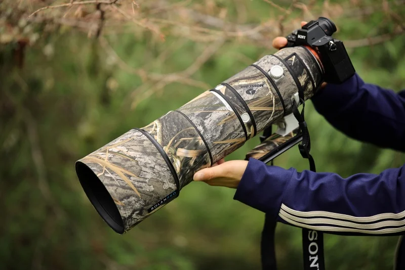 ROLANPRO Waterdichte Lens Camouflage Jas Regenhoes voor Sony FE 200-600mm F5.6-6.3 G OSS Lens beschermhoes Nylon Guns Doek