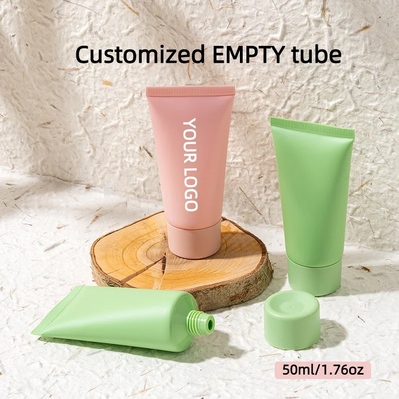 【Logo Custom】50Pcs 50ml Screw Lid Extruded Tube Available in Pink Green Color Can Be Customized for Factory Wholesale