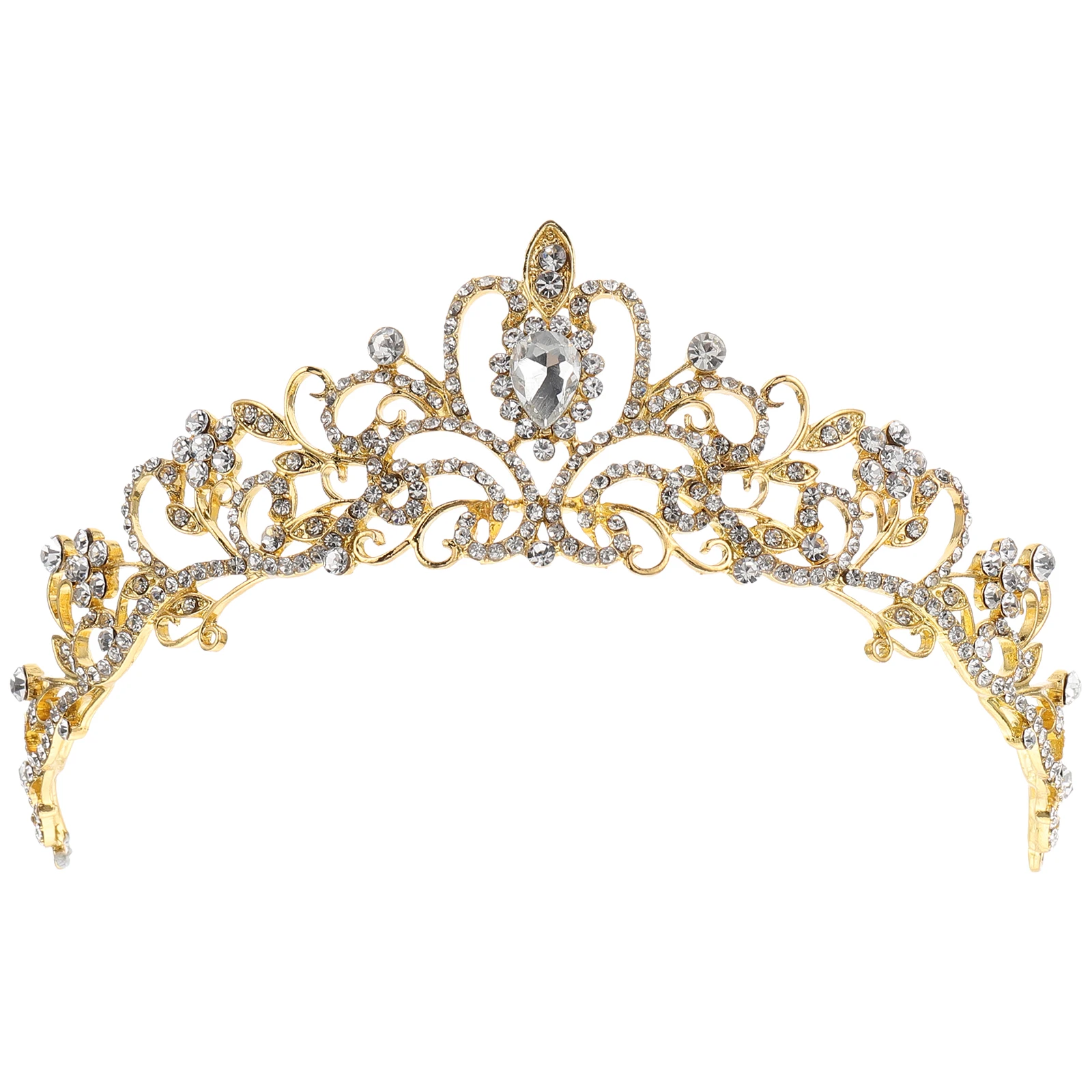 

Rhinestone Crown Wedding Headdress Bridal Crowns Hair Accessories Sparkly Alloy Headpiece Bride Elegant Durability AntiRust