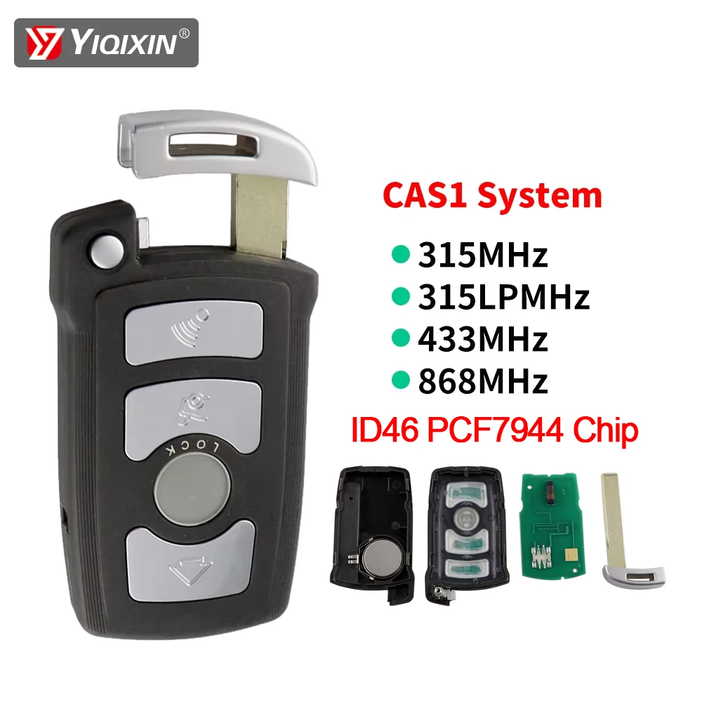 

4-кнопочный дистанционный ключ от автомобиля для BMW 7 серии E65 E66 745i 750Li 760i CAS1 System ID46 PCF7944 Чип 315/315LP/433/868 МГц HU92 Blade