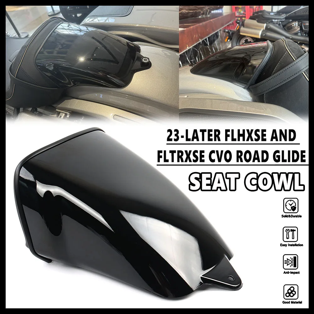 

For Harley CVO Road Glide ST FLTRXSE 2024 2023 Brand NEW Motorcycle Rear Passenger Seat Cover Camel Hump Cover ABS Black