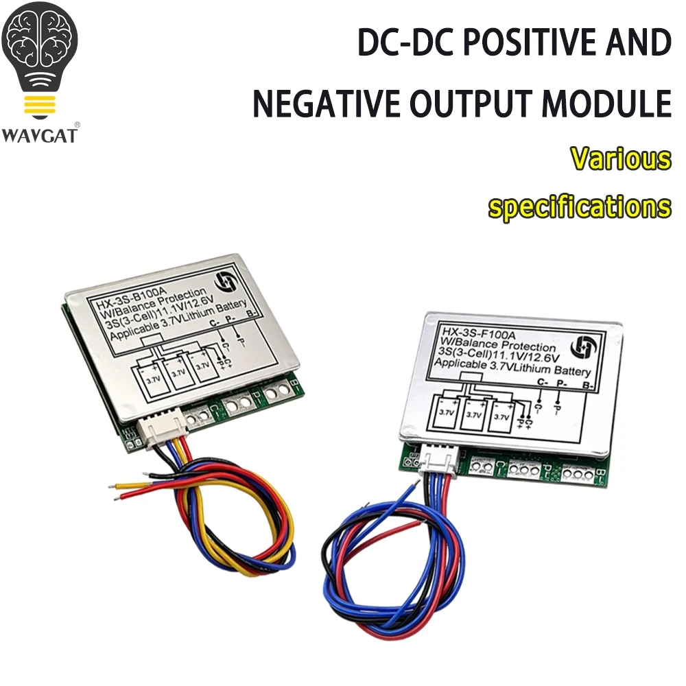 3S 11.1V/12.6V 100A Lithium Battery Protection Board HX-3S-B100A/F100A With Balance Function Split Charge Discharge Overcharge