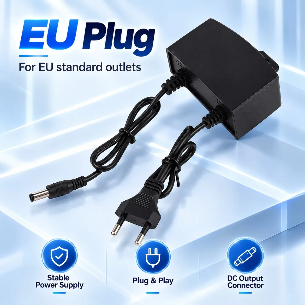 AC 100-240V to DC 12V 2A Plastic Output Power Supply EU US UK AU Plug Power Adapter Charger For CCTV Security IP Camera Outdoor