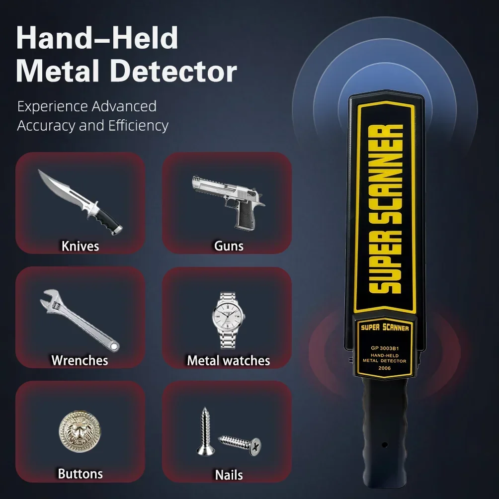 High Sensitivity Handheld Metal Detector, Professional Security Inspection Tool for Public Place Checking