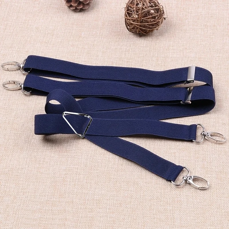 2.5cm Width Unisex Adult Suspenders Men 4 hooks Suspender Adjustable Elastic X Back Women Braces Solid Color