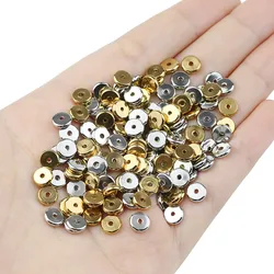 20/50pcs 4/5/6mm Stainless Steel Spacer Bead With Hole Round Metal Loose Beads For DIY Jewelry Making Necklace Earrings Supplies